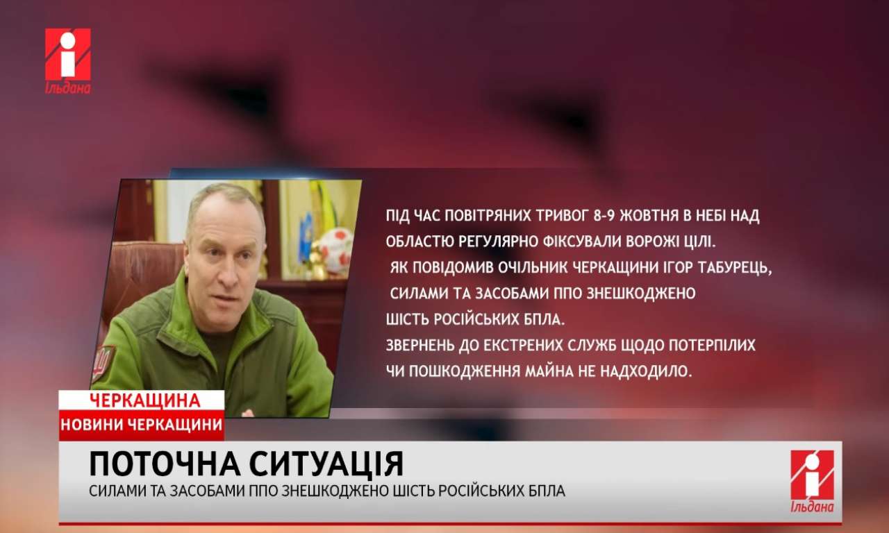 Над Черкащиною знешкоджено шість російських БпЛА (ВІДЕО)
